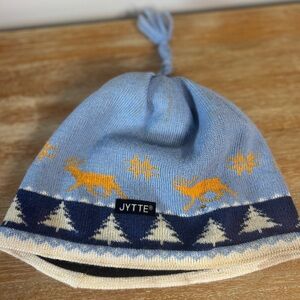 JYTTE Vintage 2003 Mat-Su‎ Ski Club Wool Beanie reindeer and trees One Size